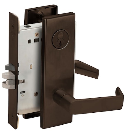 Schlage Grade 1 Storeroom Mortise Lock, Schlage FSIC With Core, S123 Keyway, 06 Lever, N Escutcheon, Dark Ox L9080R 06N 613